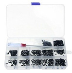 Set of 360 pcs. tapered screws - M2, M2.5, M3 - black