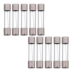 Bezpiecznik szklany - 10A - rurkowy - topikowy - 10szt