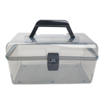 Black Organizer With Handle - Portable Plastic 22x13x11 cm - Box