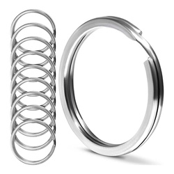 Keyring Ring Flat Base 10pcs 20mm Silver Ring