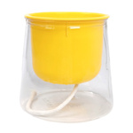 SIMPLE Yellow 8cm Pot - Self Watering With Water Reservoir