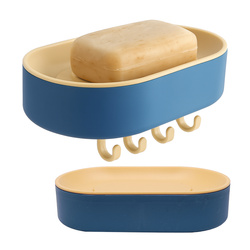 Soap holder with hooks - blue - Soap dish - Wall hanger - Base