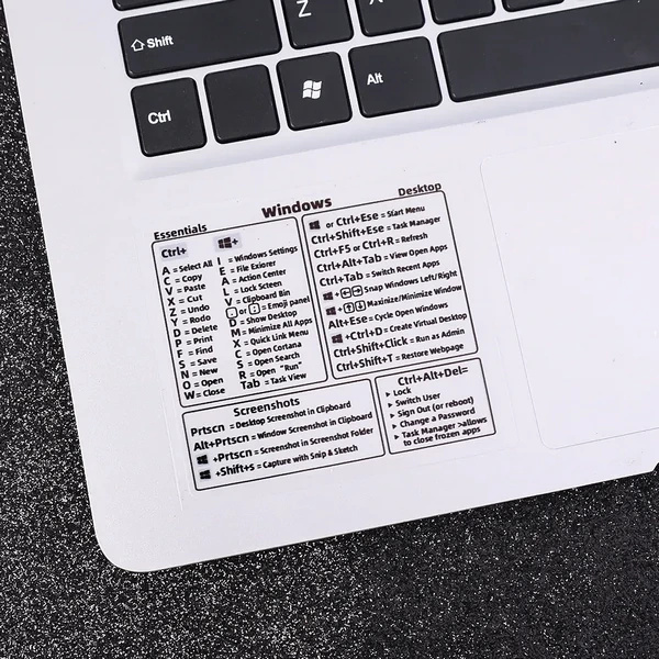 Naklejka skrótów klawiszowych dla Windows