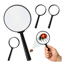 Magnifying Reading Magnifier 3x - Glass 60mm - Set of 5