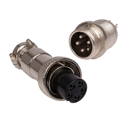 Złącze przemysłowe zakręcane GX12 5-PIN - wtyk z gniazdem