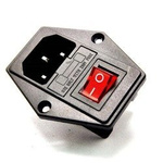 AC IEC 250V power socket - with circuit breaker and fuse