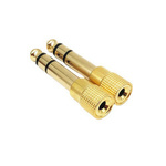 Gold-plated audio jack adapter - 6.3mm plug 3.5mm socket - Adapter
