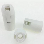 E14 socket with smooth sheath - white - Plastic socket