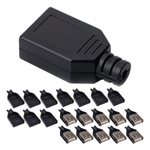 USB socket type A 10pcs - with cover - cable mounted - female
