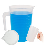 Measuring Cup Pitcher with Graduated Lid Handle 2000ml Measuring Vessel