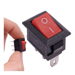 15x10mm rocker switch KCD11 - red - 3PIN - 250VAC/3A - ON-OFF