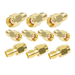 Adapter Przejściówka RP-SMA Plug do SMA Jack M-Żeński Złącze Antenowe - Zestaw 10 sztuk