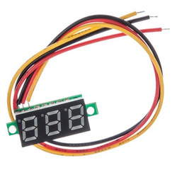 Voltmeter 0-100V - 0.28' with leads - LED blue