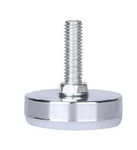 Adjustable furniture foot - M8 27x20mm - silver - furniture leg with washer