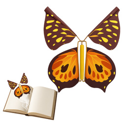 Flying butterfly - active bookmark - magic butterfly