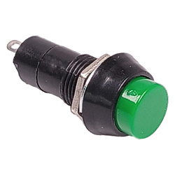 Pushbutton PBS-11B - 250V 3A - monostable - round - green