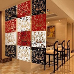 Openwork wall panel - red 40x40cm - screen partition - wall decoration