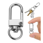 Metal carabiner with swivel 35mm - Carabiner for keys - Survival