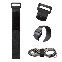 Velcro tie with clip 20x200mm - double-sided fastening Velcro - 1pc