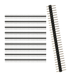 Pin strip 2.54mm - 40 pins - 10 pcs - goldpin for electronic circuits