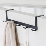 Door hanger - 5 hooks - black - handle with hooks hangs on door