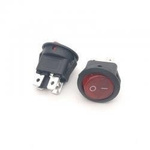 Rocker switch - SMRS201R - 6A/250V - double - circular - ON/OFF - red