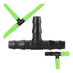 Hose connector - T-piece 5x5x5mm - Connector for plant irrigation system - black