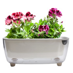 Pot On Legs GERTA Self Watering White Flower Pot 30cm