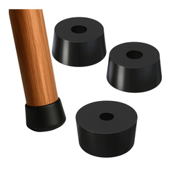 Rubber Furniture Protective Feet - 15x12x8mm - Furniture Leg - Black - 4pcs