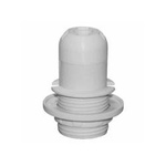 E14 socket with thread and flange - white - Plastic socket