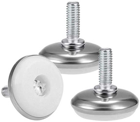 Stopka regulowana do mebli - M6 27x15mm - srebrny - noga meblowa z podkładką