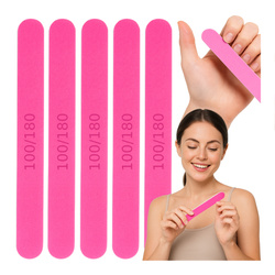 Straight Nail File Pink 100/180 5pcs