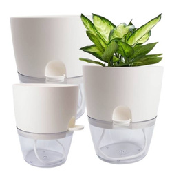 Set of 3 White Harmony 14.5cm Self Watering Pots