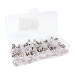 Zestaw 100szt. bezpieczników WTA - szybkich - szklanych (5x20mm) - 10 rodzajów