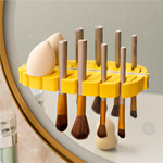 Self-adhesive makeup brush stand - foam holder - yellow leaf - hanger