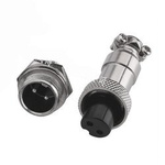 GX12 2-PIN screw-on industrial connector - plug with socket