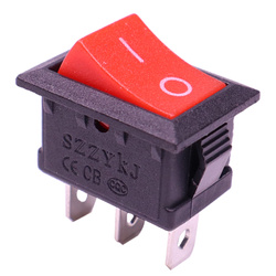 KCD1 bistable rocker switch - matte red - 21x15mm - ON/OFF switch 230V - 3PIN