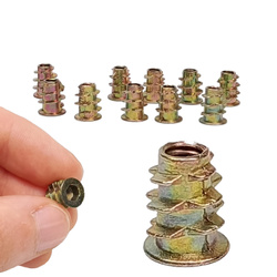 Wood double-threaded coupler M4x10mm - 10pcs - Furniture tab - Screw - Nut