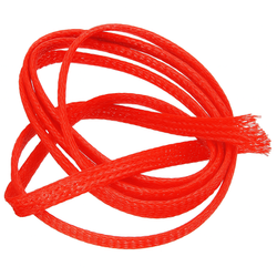 Oplot na przewody 4mm/8mm - czerwony - Oplot poliestrowy/ Plecionka - 1mb