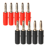 4mm Screw-on Banana Plugs with Housings Black and Red - 5 Sets