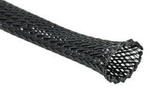 2mm cable braid - polyester braid/ braid - black - 1mb