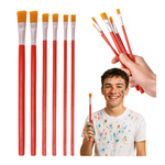 Set of Flat Wood Paint Brushes 6pcs