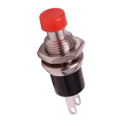 Przycisk chwilowy PBS-110 - czerwony - 250V-1A / 125V-3A - 7mm - okrągły