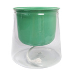 SIMPLE Green Pot - 8cm Plant Cover With Water Container