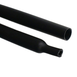 Heat shrinkable tubing 3:1 with adhesive Ø6.4mm 1mb - black - waterproof