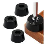 Anti-Slip Rubber Feet for Furniture - 22x18x10mm - Black 4pcs - Furniture Footer