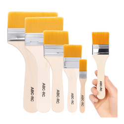 Paint Brush Set 6pcs Nylon Flat Brushes