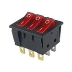 Key switch KCD3-303L - 15A/250V - Triple - ON/OF - with backlight
