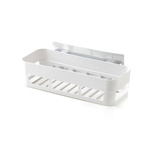 Bathroom shelf 25x10.5x6.8cm - white - Shower basket for shampoo gel