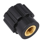 Nakrętka złącza zakręcanego z gwintem 4mm - czarna - gałka - JS900A